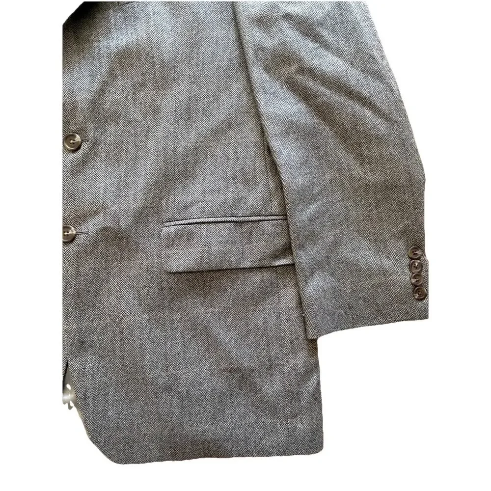 Lauren Ralph Lauren Lambswool Blazer Men's Size 40R Brown Herringbone Two Button